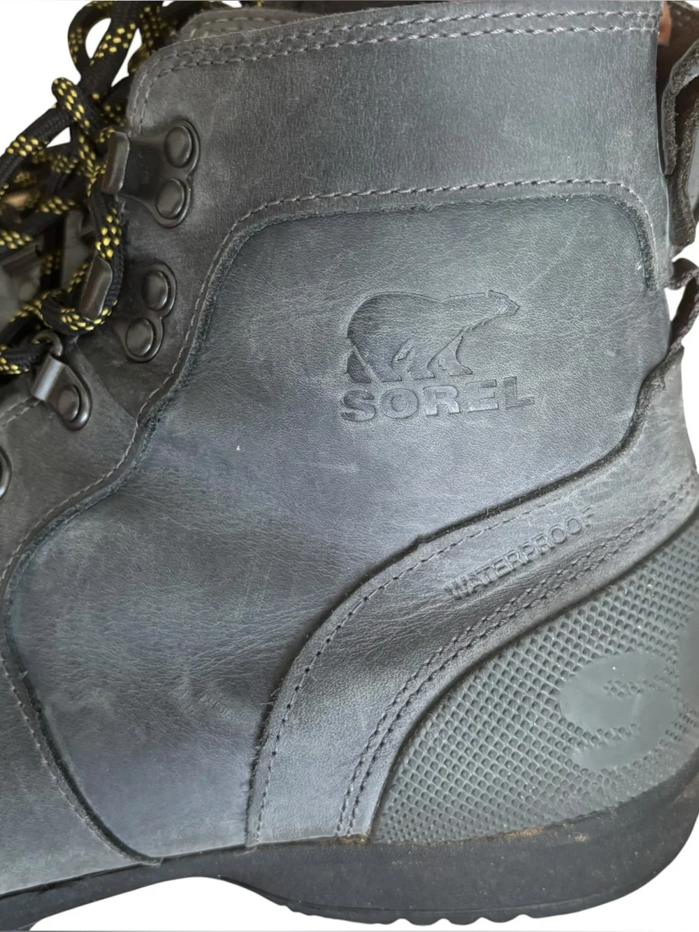Sorel Ankeny Mid High Men's Gray Waterproof Lace-Up Leather Hiking Boots